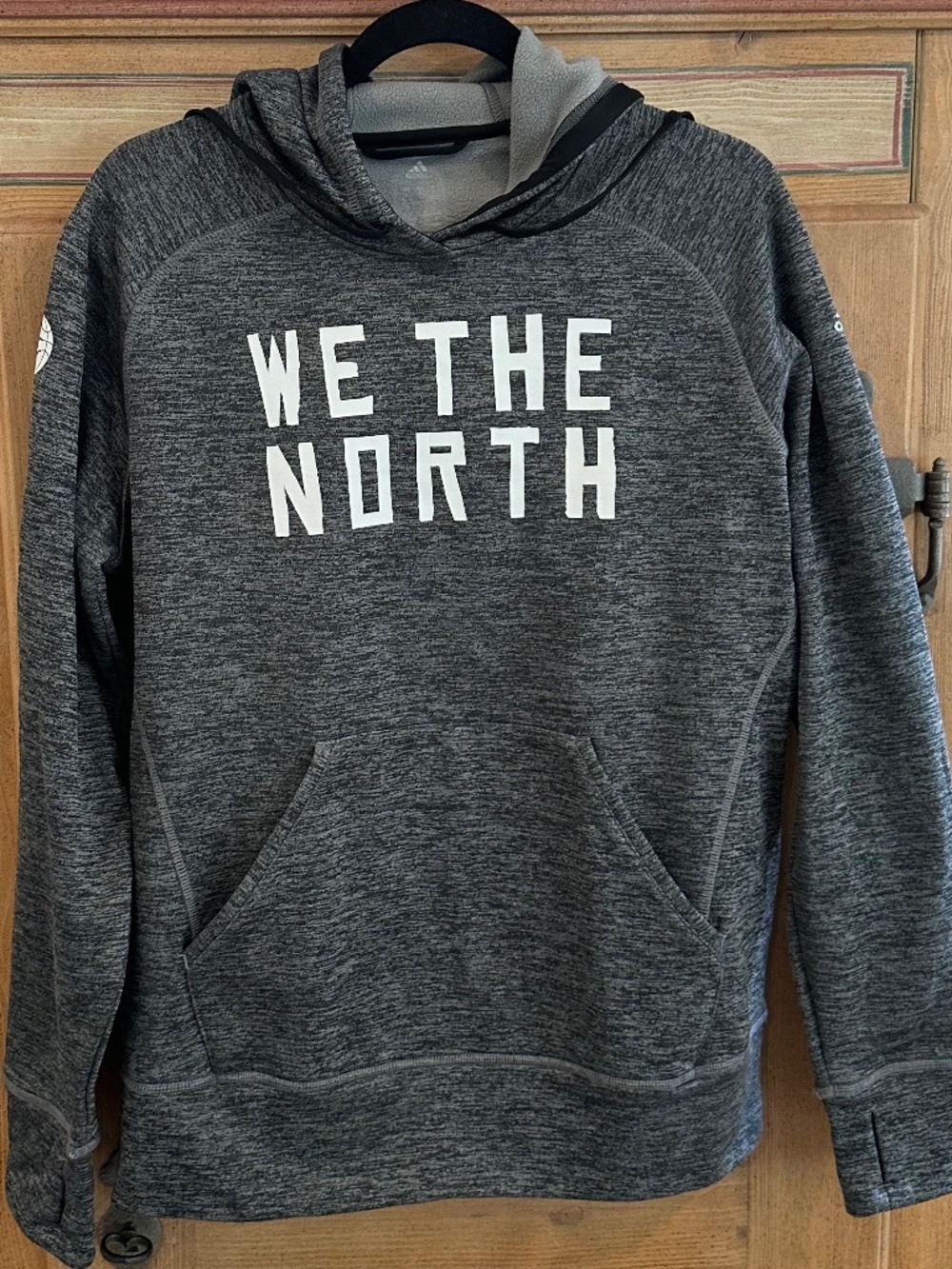 Men's - ADIDAS - Heathered Grey Climawarm Raptors WE THE NORTH Hoody - Size L